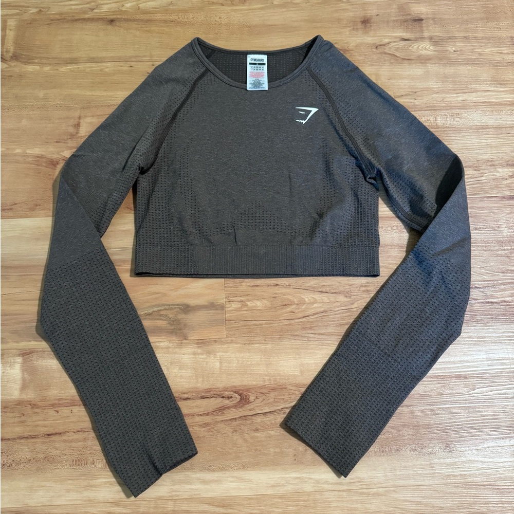 Gymshark Vital Seamless 2.0 Crop Top Brown size Medium